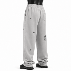 Pantalones Deportivos Anchos para Hombre, Estilo Jogger, Desgastados, Corte Holgado, Cintura Elástica, Ropa Casual Urbana - Product Image 4