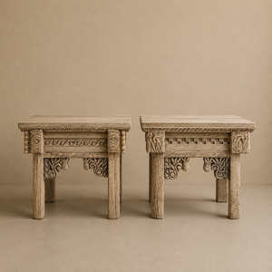 Vintage Wooden Floral Hand Carved Console Table Side Table Coffee Table Seating Stool <b>Bench</b> for <b>Living</b> <b>Room</b> Bedroom Farmhouse - Product Image 1