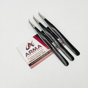 Pinzas para Extensión de Pestañas de 45 Grados con Recubrimiento de Papel, Diseño Personalizado, Pinzas de Acero Inoxidable Sostenibles - Product Image 2
