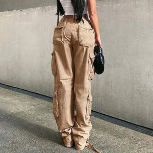 2025 femmes taille haute Y2K Streetwear Cargo pantalon XL jambe droite Baggy petit ami Style avec poche respirante - Product Image 3