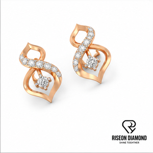 <b>Infinity</b> Drop <b>Earrings</b> 18K White Gold Luxury Twisted Wave Lab Grown Diamond Dangle Contemporary Openwork IGI Certified Eternity - Product Image 4