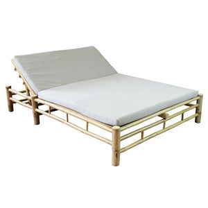 Wholesale Bamboo Sunbed Adjustable Back Foldable Lounger Natural Solid <b>Frame</b> Comfortable Outdoor Indoor Relaxing Bed for Hotel - Product Image 4
