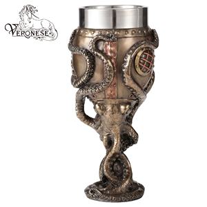 RELOJ DE PARED STEAMPUNK CON DISEÑO VERONESE - ARTESANÍA DE RESINA DE DECORACIÓN PARA EL HOGAR DE LUJO ARTÍSTICO PINTADO A MANO - Product Image 3