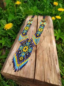 UNIQUE BEST Blue Yellow Ukrainian Flag Gerden Necklace, <b>Native</b> Ukrainian Jewellery, Kyiv Ethnic Necklace for Wedding, party - Product Image 2