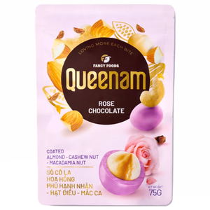 Meilleur Prix Vente en Gros Exportation Fournisseur Dragées Chocolatées Snacks HALAL OEM/ODM 75G Amandes, Noix de Cajou et Noix de Macadamia enrobées de chocolat à la rose - Product Image 1
