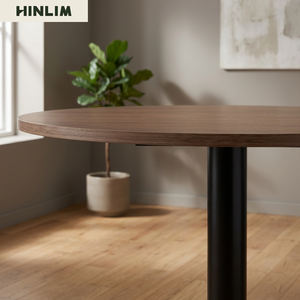 Table à manger ronde scandinave durable avec plateau en bois et pieds en bois, design minimaliste, 2 places, mobilier moderne pour la maison, l'hôtel et la salle à manger - Product Image 2