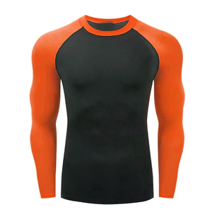 Rash Guard Gym Wear MMA Heat-Transfer Printed Full <b>Sleeves</b> Custom Logo Men Compression Shirt Spandex/Polyester Breathable - Product Image 1