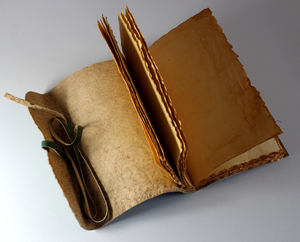 Elegant Antique-Looking Recycled Cotton Paper <b>Journal</b> Hard Bound Leather <b>Journal</b> With Leather Strap <b>Notebooks</b> - Product Image 5