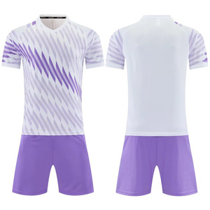 Conjunto de Uniforme de Fútbol para Hombre, Cuello en V, Degradado Azul y Rosa, Manga Corta, Poliéster que Absorbe la Humedad, para Adultos, Todas las Temporadas - Product Image 2