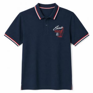 Polo en piqué uni personnalisé pour homme, mélange de coton, bordure contrastante, poche brodée, manches courtes, décontracté, pour service OEM/ODM - Product Image 4
