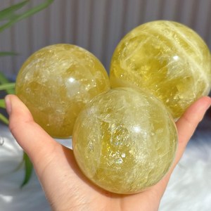 Esfera de cristal de citrino natural de alta calidad, bola de piedra esférica, piedra preciosa, cristal curativo natural, decoración para el hogar - Product Image 6