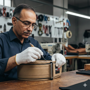 Ceinture de musculation classique en cuir Rexfit pour entraînement de force, ceinture de soutien dorsal réglable pour utilisation en salle de sport - Product Image 5