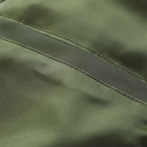 Blouson bomber vert olive pour homme, fermeture éclair, col montant, coupe décontractée, coupe-vent, couleur unie, polyester, coupe régulière, vêtement d'automne - Product Image 5