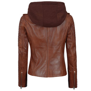 Women Genuine Leather <b>Jacket</b> Premium Fashion <b>Biker</b> Coat Custom Design OEM ODM Wholesale Manufacturer - Product Image 3