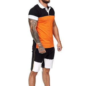 เสื้อเชิ้ตแขนสั้นผู้ชายสำหรับฤดูร้อนใหม่ สไตล์ลำลอง ตัดต่อสีสัน ผ้าฝ้าย 100% ไซส์ใหญ่ ปักลายกีฬา แห้งเร็ว - Product Image 2