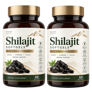 Shilajit 100% naturel en gélules souples, 60 capsules, best-seller, marque privée, gélules de Shilajit pour soutenir l'énergie et l'endurance chez les hommes - Product Image 1