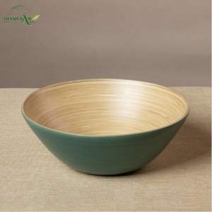 Tazón de Bambú Prensado con Interior Natural y Exterior con Recubrimiento de Color, Diseño Clásico Ecológico - Product Image 2