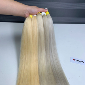Extensiones de Cabello Vietnamita Virgen Natural Liso de Alta Calidad, de un Solo Donante, Doble Trama, 100 Gramos, Rubio y Castaño Teñido - Product Image 1