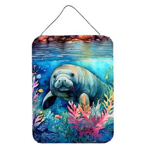 New 12x16 Aluminum Metal Sign Manatee Wall Door <b>Hanging</b> Plaque <b>for</b> Kitchen <b>Bar</b> Bathroom <b>Home</b> Decor Front Door - Product Image 1