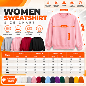 Sweat-shirt col rond pour femme en molleton de coton épais, pull minimaliste uni, streetwear, personnalisation de marque, fournisseur en gros - Product Image 6