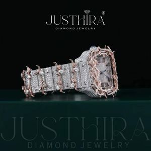 High Quality Moissanite Diamond Watch for Unisex Fashion Bling <b>Wristwatch</b> with Long Lasting Available At Competitive Price - Product Image 4