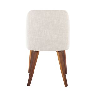 Set di 2 Sedie da Pranzo Toriano Contemporanee in Legno di Noce e Tessuto Beige - Product Image 5