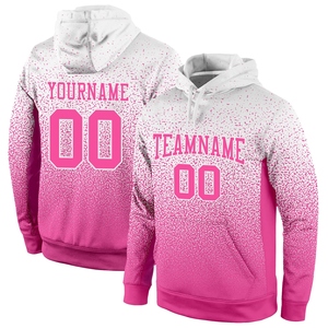 Sweat-shirt à capuche ample pour homme, nouveau design, personnalisé, blanc et rose dégradé, style sport, vente en gros directe - Product Image 1