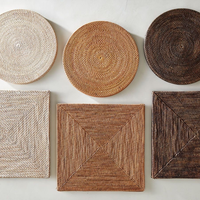 Assiettes décoratives en rotin brun, 100 pièces, pour la mise en table, style bohème, dessous de plat en osier rond, écologique, taille personnalisée
