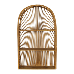 Wholesale Premium Natural Rattan & Bamboo Arched Rattan Shelf Luxury Handmade Wall Decor Storage for Modern Living Space - Product Image 1