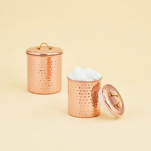 Professional Hand-Hammered Pure Copper Canister Set With Airtight Lids Artisanal <b>Kitchen</b> <b>Storage</b> <b>Containers</b> For Coffee Tea - Product Image 1