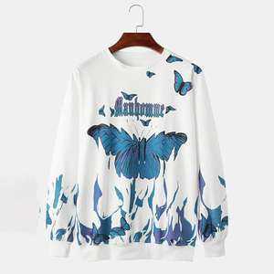 Sudadera de punto de algodón para mujer, cuello redondo, hombros caídos, de secado rápido, 380g, estampado frontal personalizado, para otoño - Product Image 3
