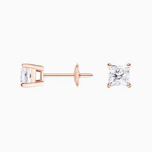 Pendientes de Diamantes Cultivados en Laboratorio con Corte Princesa de Cuatro Puntas, Plata de Ley 925, 1 Quilate, Certificados por IGI - Product Image 6
