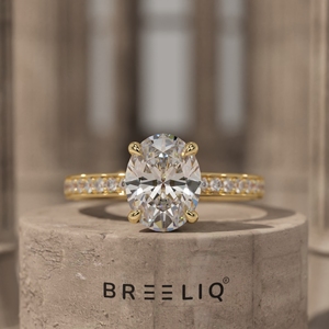 Oval Diamond Ring 2CT Pave Band Engagement Ring 14K Gold <b>Bridal</b> Ring Custom OEM Jewelry Supplier - Product Image 1