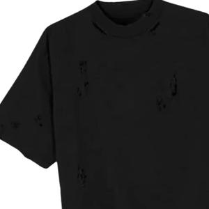 T-shirt Oversize Délavé Effet Vieilli Style Grunge Vintage avec Ourlet Déchiré Streetwear Logo Personnalisé Unisexe Décontracté Qualité Supérieure - Product Image 5