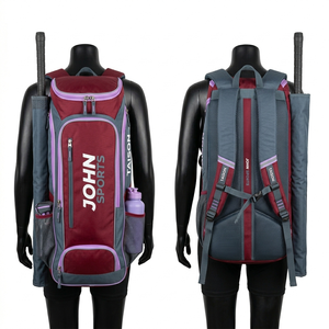 Sac de sport pour hockey sur gazon pour femmes, polyester 600D premium, 320 GSM, gris bordeaux, multi-panneaux, porte-crosse, logo personnalisé - Product Image 1