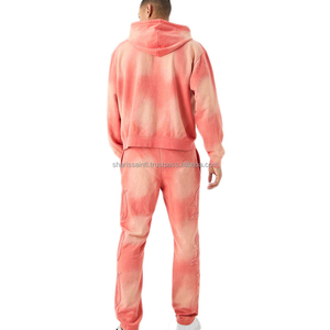 VIKY INDUSTRIES Ensemble de survêtement délavé à l'acide sérigraphié Survêtement pour hommes Pantalons de survêtement et sweat à capuche empilés personnalisés - Product Image 2