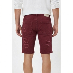 Shorts en jean personnalisés pour hommes, décontractés, en denim, longueur genou, en coton, vêtements d'été, fournisseur en gros - Product Image 2