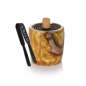 FAIZA CRAFT FC-8516 Brûleur d'encens artisanal en bois d'acacia premium et résine bleue, écologique, pour aromathérapie, porte-bakhoor - Product Image 4