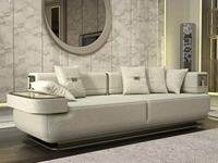Modernes Luxus Chesterfield Sofa-Set Quadratisch 8-Sitzer Massives Teakholz PU-Leder Gepolsterte Rückenlehne Umweltfreundlich Geradlinig Wohnzimmer