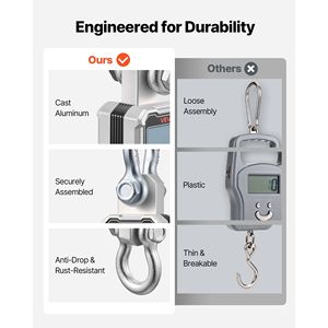 Báscula Digital para Grúa de Alta Resistencia, Capacidad Máxima de 6600 Lbs/3000 kg, Báscula Industrial Colgante con Carcasa de Aluminio Fundido y Pantalla LCD - Product Image 3