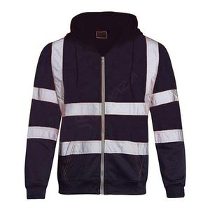 เสื้อสเวตเตอร์ซิปแถบสะท้อนแสงสำหรับผู้ชายเสื้อฮู้ดโอเวอร์ไซส์แบบคลาสสิกสำหรับใส่ทำงานโลโก้ออกแบบได้ตามที่ต้องการ - Product Image 6