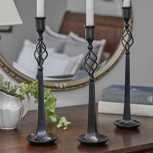 <b>Black</b> Iron <b>Candlestick</b> <b>Holder</b> Twisted Design Durable Home Decoration - Product Image 5