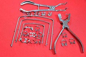 Professional Endodontic Rubber Dam Kit with <b>Clamps</b> Punch <b>Frame</b> Premium Stainless Steel Dental Isolation Instruments Set - Product Image 2