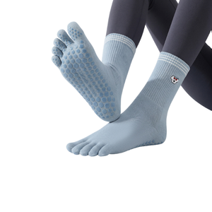 Five Finger Solid <b>Ankle</b> Yoga <b>Socks</b> Autumn Sweat Absorbent Breathable Pilates Yoga Sports Non Slip Women's Finger Strap Wholesale - Product Image 4