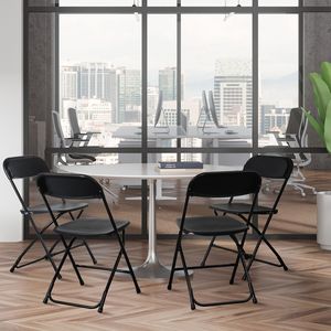 Collezione Classica da Giardino: Set di 6 Sedie Pieghevoli in Plastica Nera con Stampaggio a Iniezione - Product Image 6