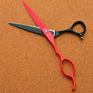 Professional Barber Salon <b>Kit</b> with Stainless Steel Blades Comb and Scissor Hairdressing Thinning Razor Beauty Red Handle - Product Image 3