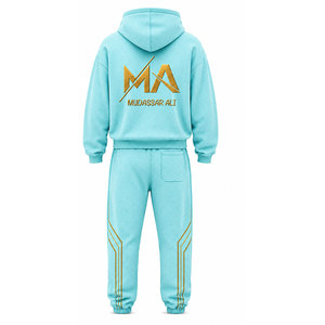 Survêtement pour homme Mudassar, vintage, hiver, vert olive, grande taille, respirant, léger, 4 g/m², 100 % coton, logo imprimé - Product Image 5