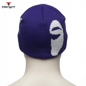 Customizable High Quality Unisex <b>Beanie</b> Hat 100% Cotton Fleece Breathable <b>Waterproof</b> 3D Embroidery Multi-Color Options Latest - Product Image 5