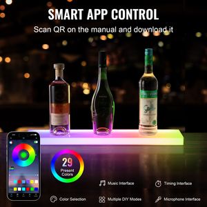 Espositore per Whisky a Parete Illuminato a LED, 1 Livello, 24 Pollici, per Bar Domestico e Commerciale - Product Image 3
