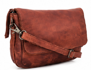 Gravs Vintage Genuine <b>Leather</b> Bohemian Fashion Lady Messenger Crossbody <b>Bag</b> <b>Soft</b> Shoulder Single Adjustable Strap Button Closure - Product Image 2